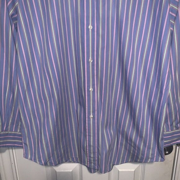 Ralph Lauren Multi Color Long Sleeved Striped Button Classic Fit Shirt Size 16 - Picture 4 of 8